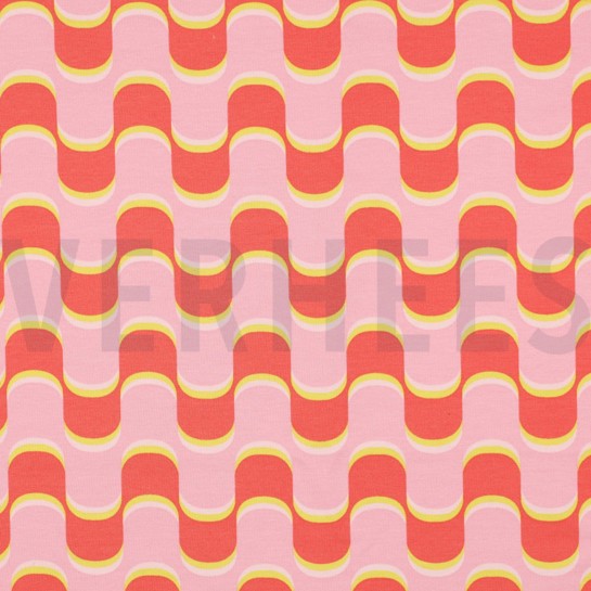 FRENCH TERRY ABSTRAKTE BLUMEN ROSA #7