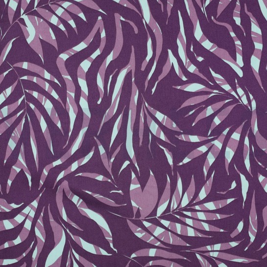 COTTON SATIN LEAVES PURPLE #7