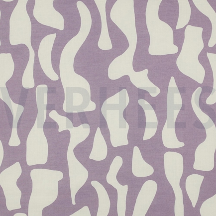 BAUMWOLLE VOILE ABSTRACT MAUVE (hover)