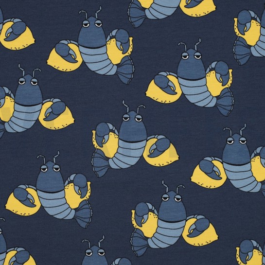 FRENCH TERRY COOLE LOBSTER BLAU #7