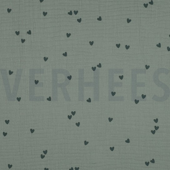 DOUBLE GAUZE SMALL HEARTS NILE #7