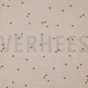 DOUBLE GAUZE SMALL HEARTS SAND (thumbnail)