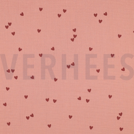 DOUBLE GAUZE SMALL HEARTS BLUSH (hover)