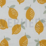 DOUBLE GAUZE LEMONS WHITE (thumbnail)