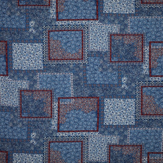 VISCOSE RADIANCE DIGITAL PATCHWORK BLEU #7