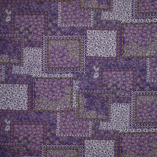 VISCOSE RADIANCE DIGITAL PATCHWORK VIOLET #7