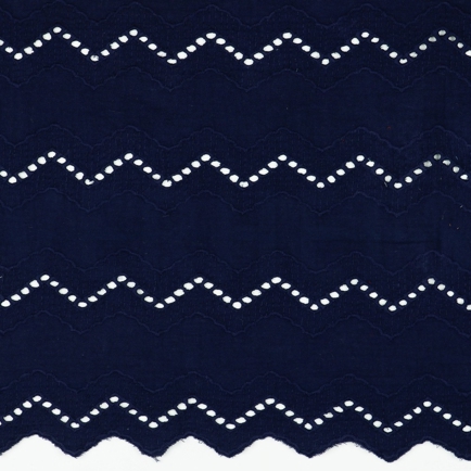 DOUBLE GAUZE TWO-SIDE BORDER NAVY (hover)