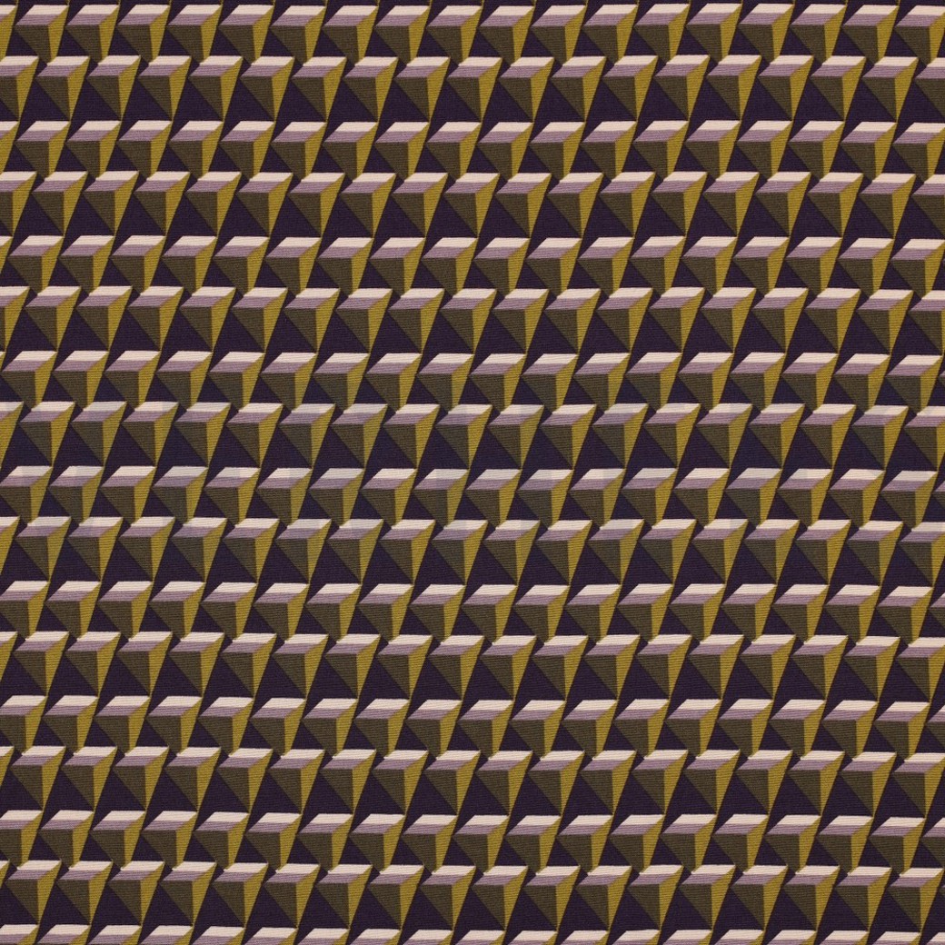 VISCOSE POPLIN STRETCH GEOMETRIC DARK PURPLE