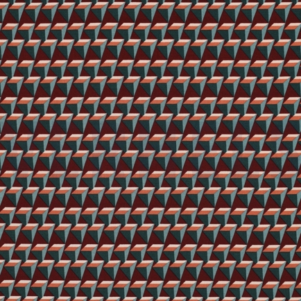 VISCOSE POPLIN STRETCH GEOMETRIC BORDEAUX (hover)