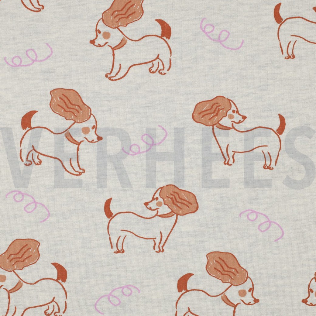 SWEAT MELANGE DOGS ECRU MELANGE