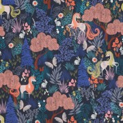 FINE POPLIN DIGITAL UNICORNS NAVY (thumbnail)