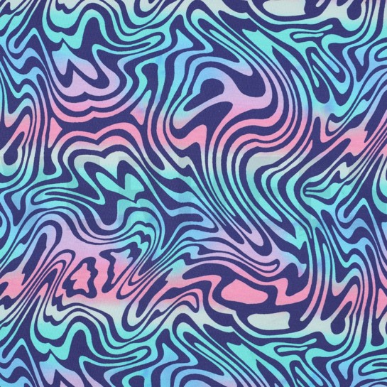 JERSEY DIGITAL CUTE ANIMALS & ABSTRACT MULTICOLOUR #7