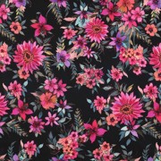 COTTON SATIN DIGITAL FLOWERS BLACK (thumbnail)