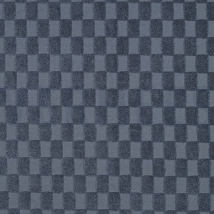 COTTON TOWELLING KNIT CHECKS BLUE (hover)