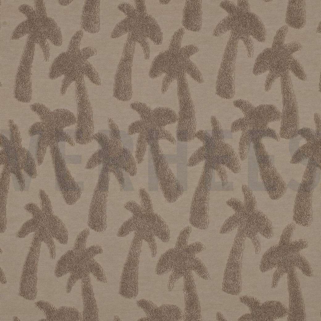 COTTON TOWELLING KNIT PALMTREES SAND
