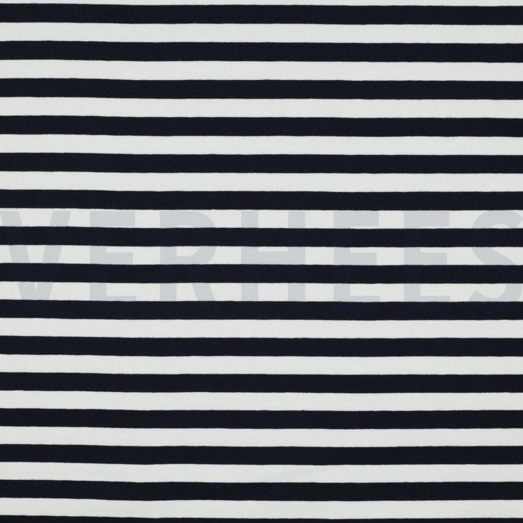 JERSEY YARN DYED STRIPES NAVY