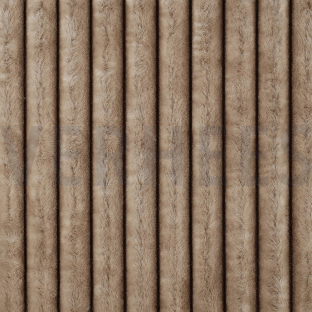 FAUX FUR STRIPES SAND