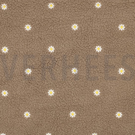 TEDDY EMBROIDERY BLOEMEN TAUPE #7