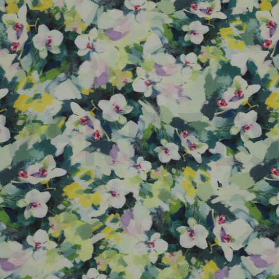 VISCOSE RADIANCE DIGITAL FLOWERS GREEN #7