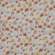 VISCOSE DOBBY DIGITAL FLOWERS ORANGE (thumbnail)