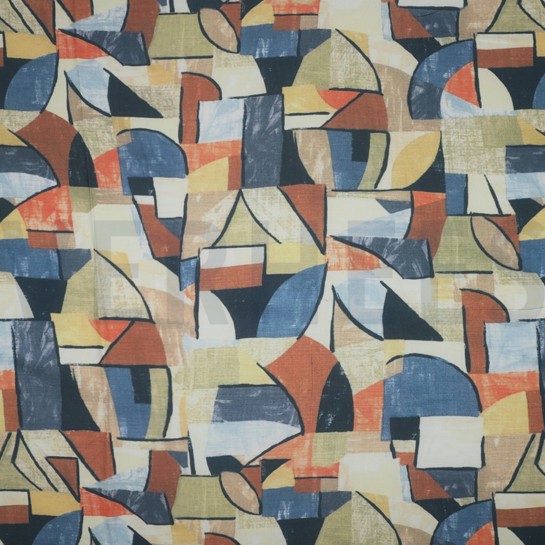 VISCOSE RADIANCE DIGITAL ABSTRAIT BLEU #7