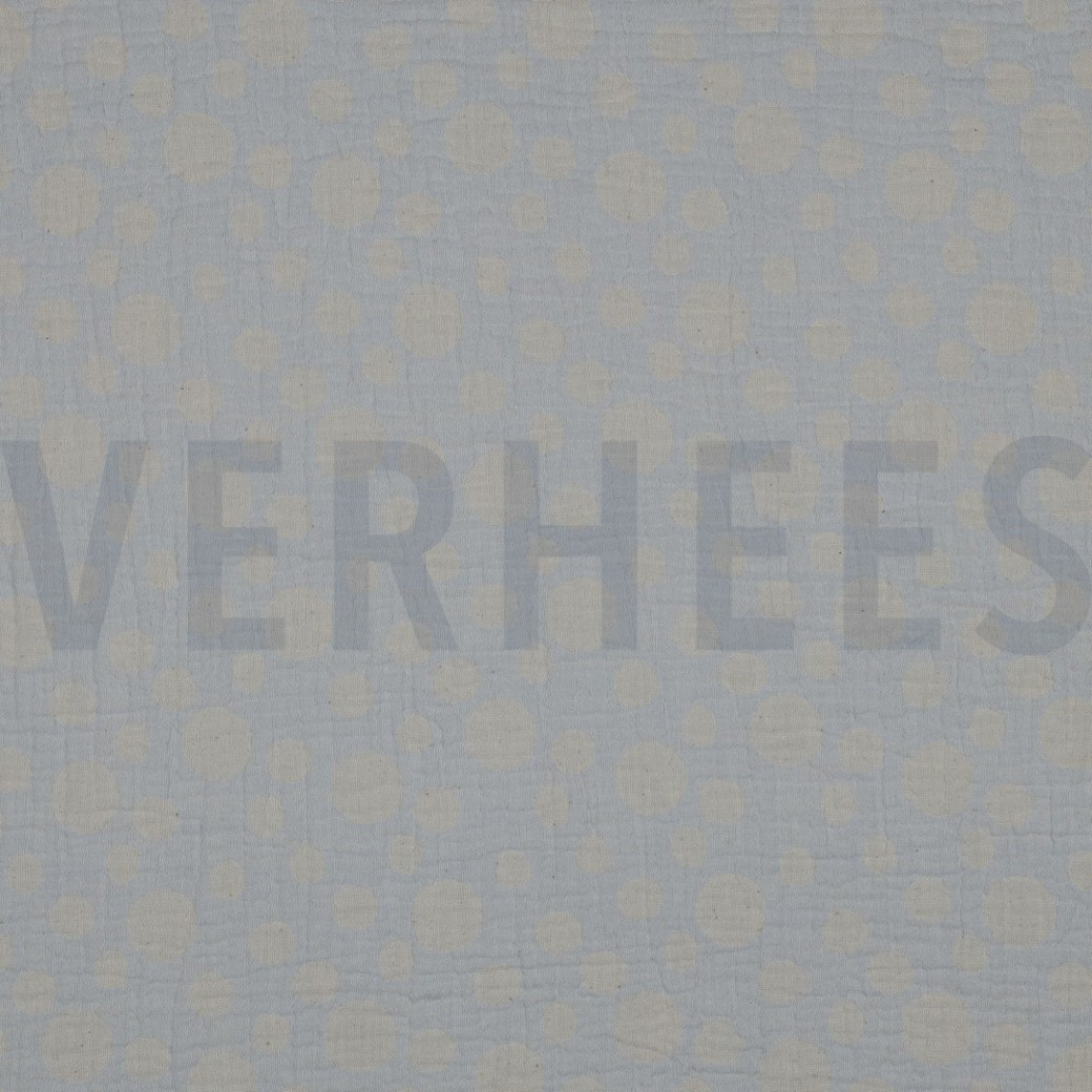 DOUBLE GAUZE JACQUARD DOTS LIGHT BLUE