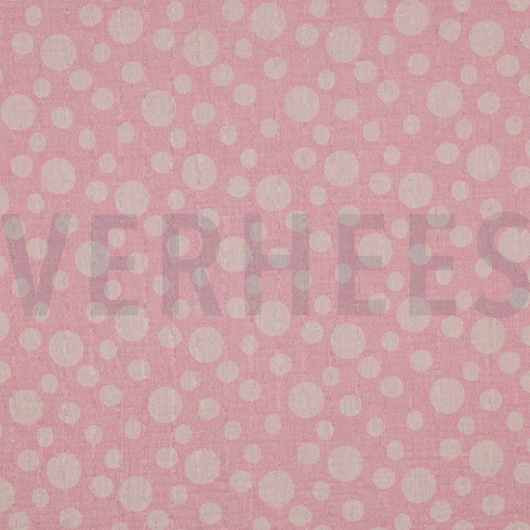 DOUBLE GAUZE JACQUARD DOTS PINK