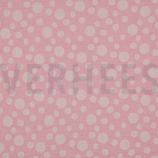 DOUBLE GAUZE JACQUARD DOTS PINK #7