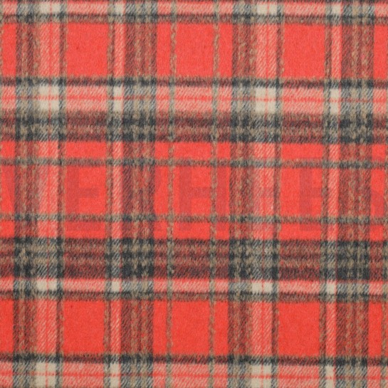 GEBÜRSTETER MANTELLSTOFF KAROS ORANGE #7