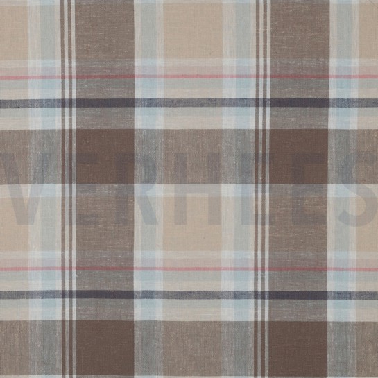 LINEN VISCOSE YARN DYED CHECKS TAUPE #7