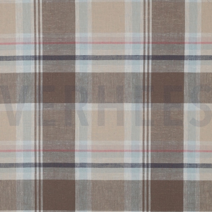 LINEN VISCOSE YARN DYED CHECKS TAUPE (hover)