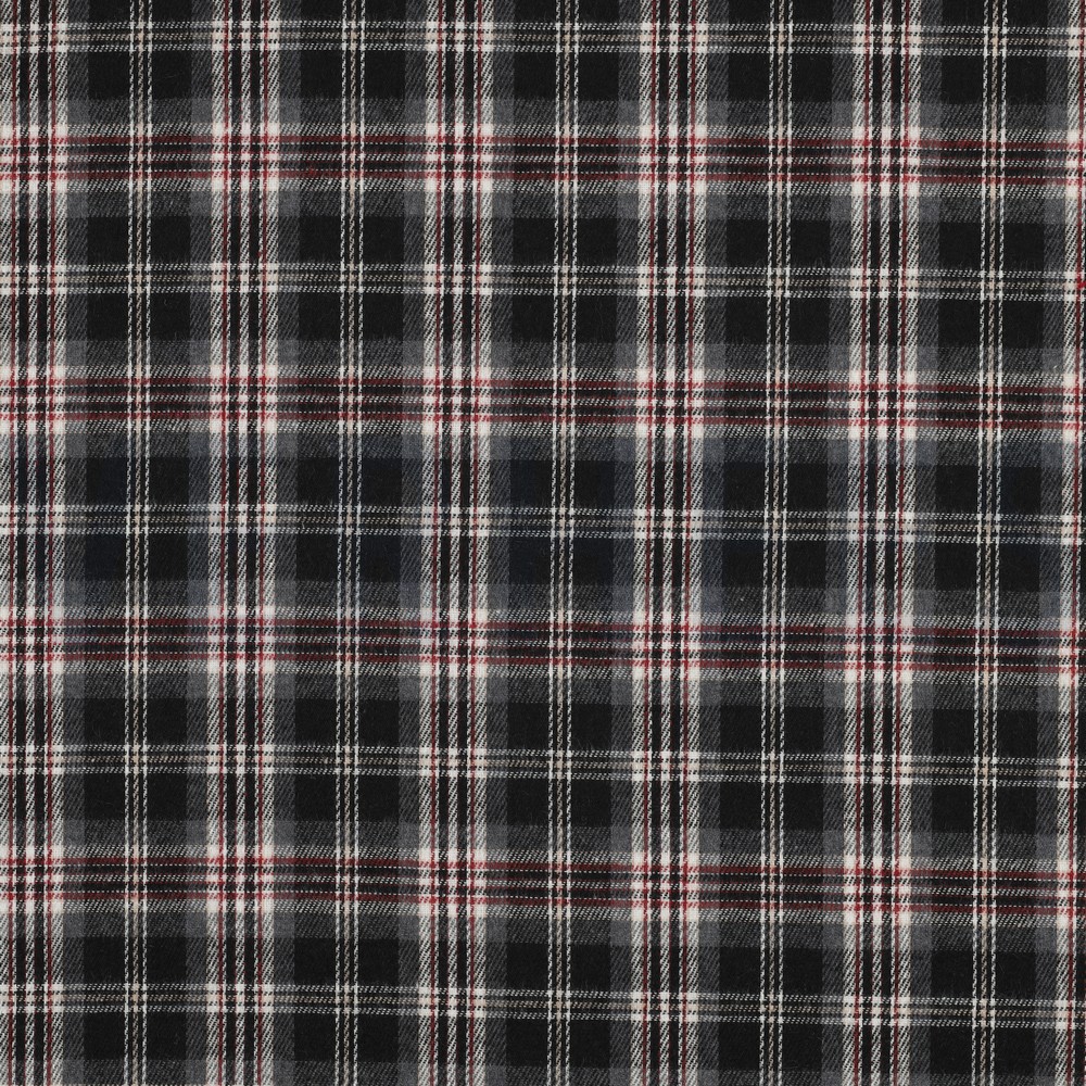 BRUSHED YARN DYED CHECKS BLACK (hover)