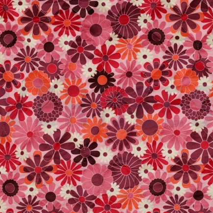 GEWATTEERD VELVET DIGITAAL BLOEMEN FUCHSIA (hover)