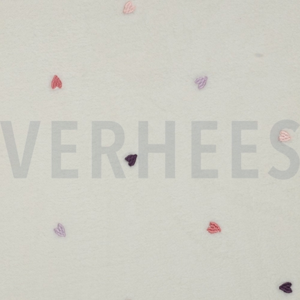 TEDDYSTOFF STICKEREI HERZEN ECRU (hover)