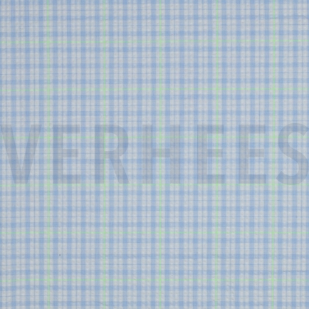 BAUMWOLLE SEERSUCKER NEON KAROS HELLBLAU (hover)