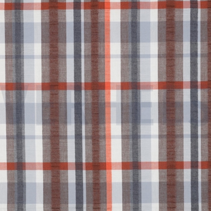 BAUMWOLLE SEERSUCKER GARNGEFÄRBT KAROS BLAU (hover)