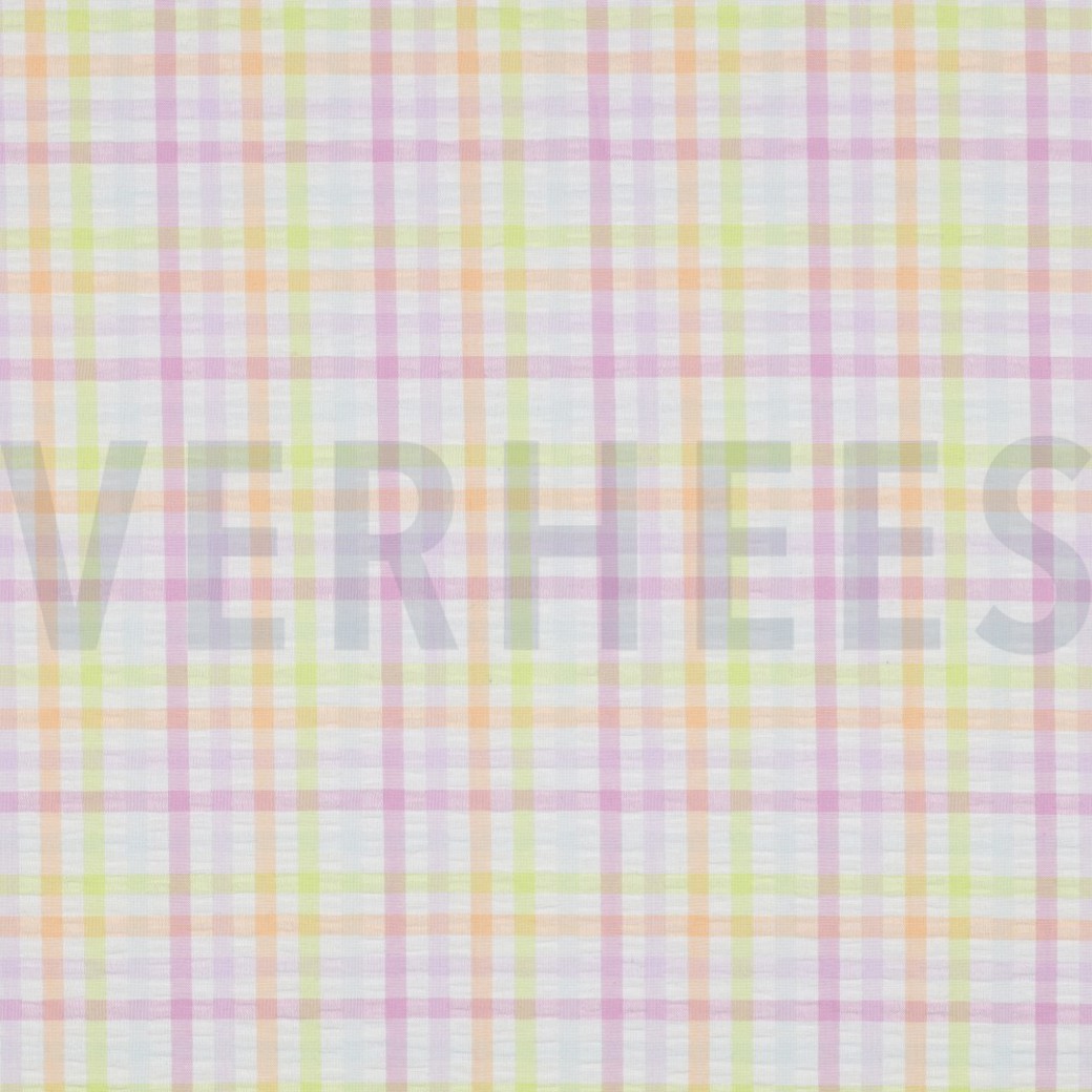 COTTON SEERSUCKER YARN DYED CHECKS MULTICOLOUR