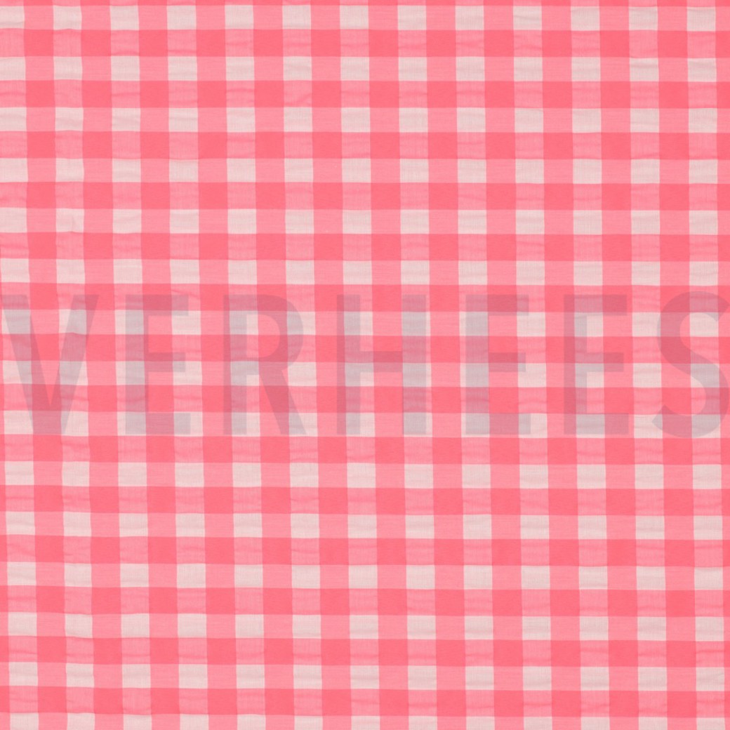 COTTON YARN DYED NEON CHECKS PINK