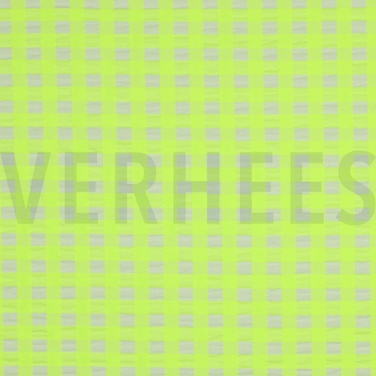 KATOEN GARENGEVERFD NEON RUITEN GEEL #7