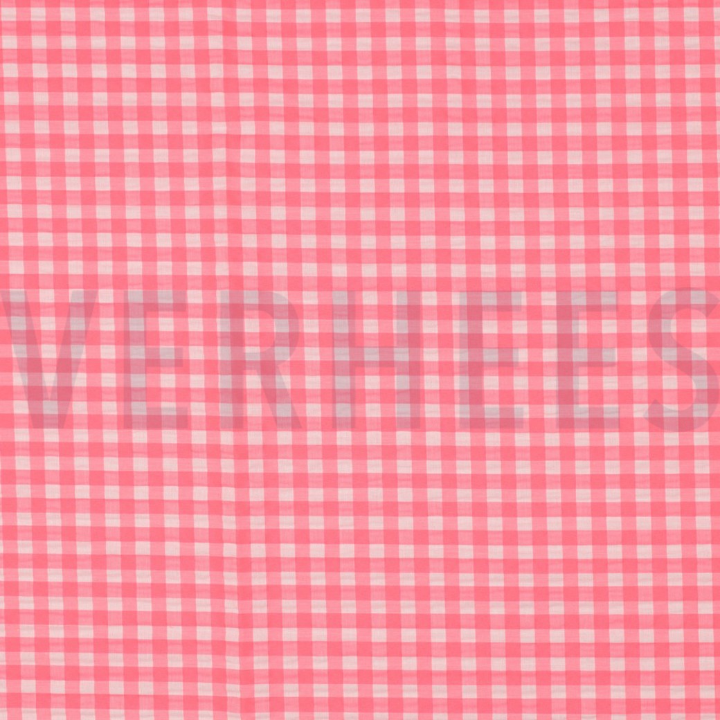 COTTON YARN DYED NEON CHECKS PINK