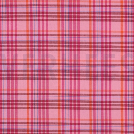 BAUMWOLLE GARNGEFÄRBT KAROS HELLROSA (hover)