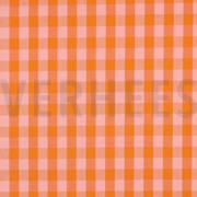 COTTON YARN DYED CHECKS ORANGE / SALMON (thumbnail)