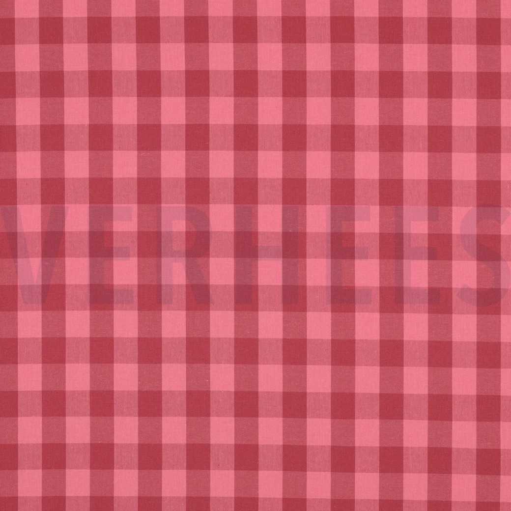 COTTON YARN DYED CHECKS MAUVE / BORDEAUX
