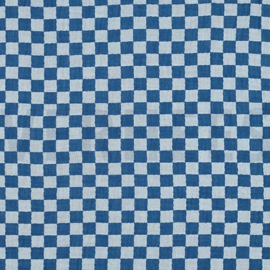 MUSSELIN DOPPELSEITIG KAROS BLAU #7