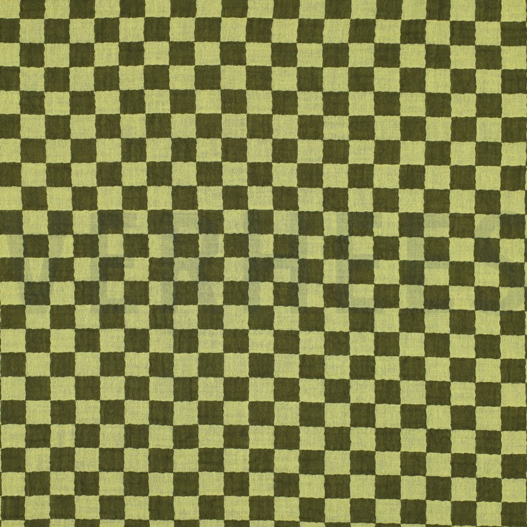 DOUBLE GAUZE DOUBLE SIDED CHECKS GREEN
