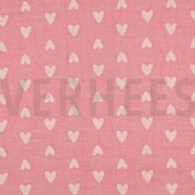 DOUBLE GAUZE JACQUARD HEARTS PINK (thumbnail)