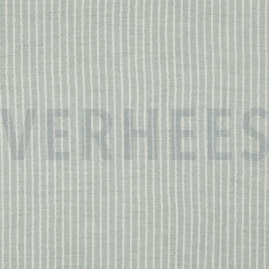 MUSSELIN GARNGEFÄRBT STREIFEN ALTGRÜN #7