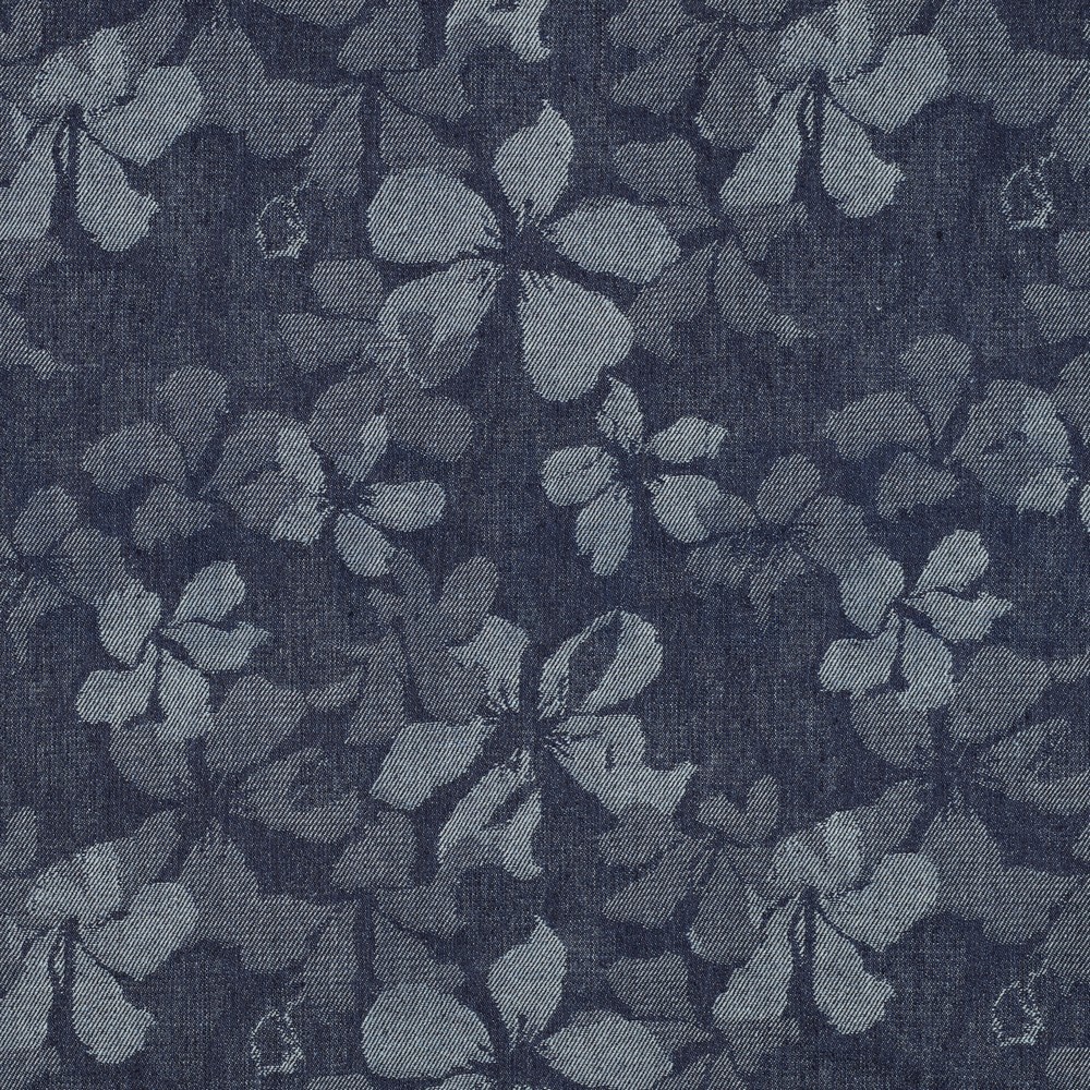 DENIM JACQUARD FLOWERS INDIGIO (hover)