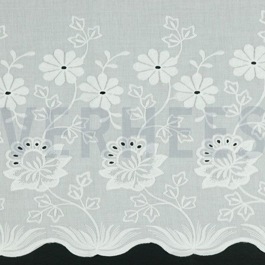 COTTON VOILE ONE-SIDE BORDER WHITE #7