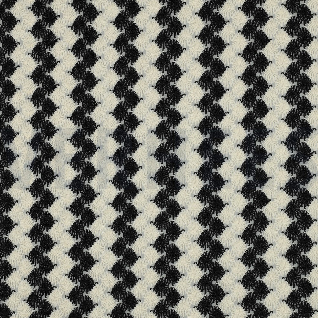 KNITTED CROCHET BLACK WHITE